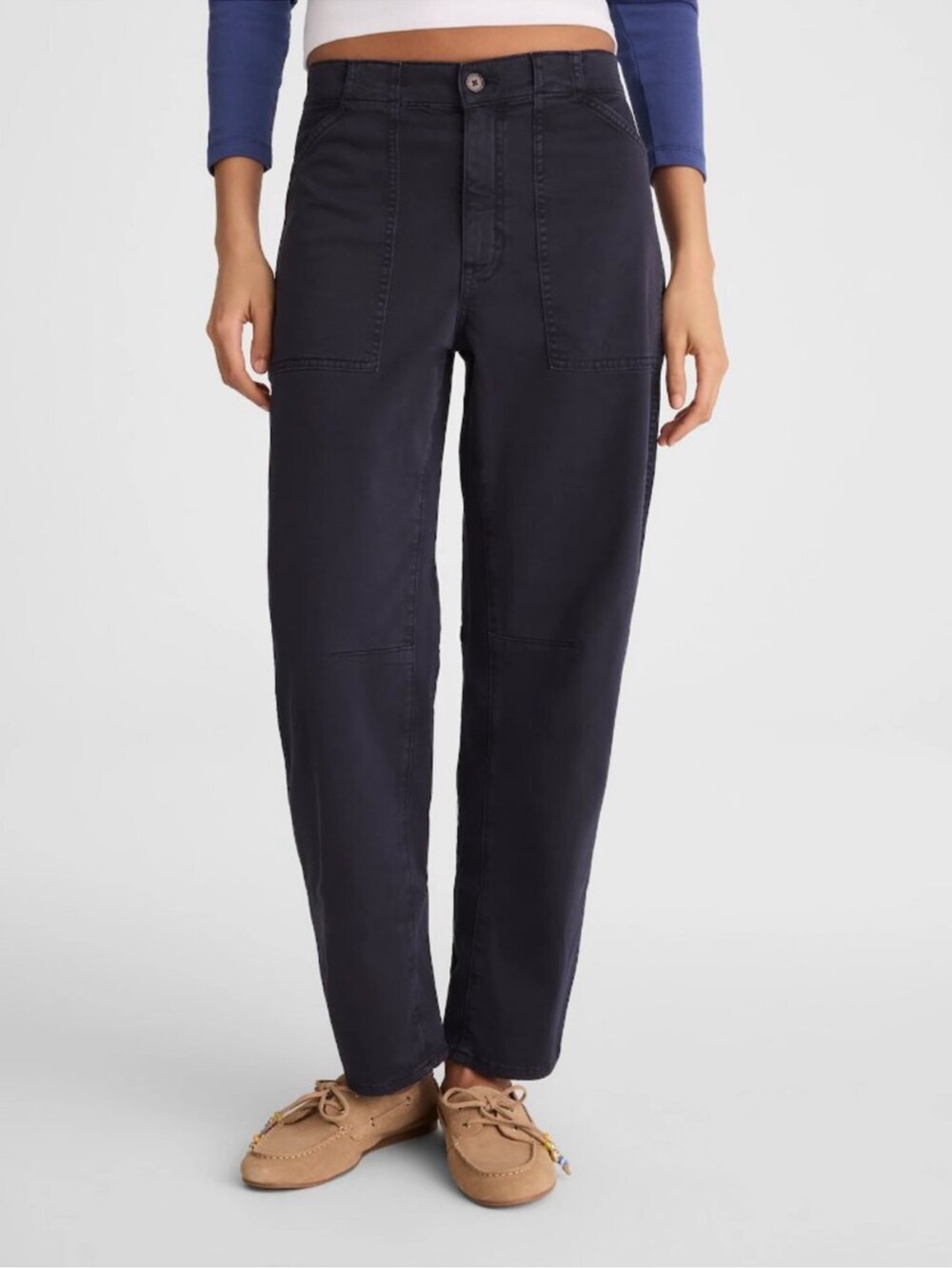 Madewell Darted Barrel-Leg Utility Pants Dark Navy Blue Size 30 NWT NV176